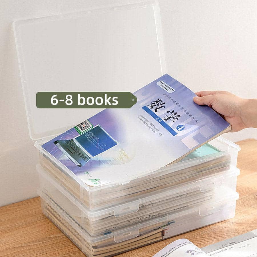 Transparent Plastic A4 File Box with Flip Lid, Dustproof Document Organiser - view 5