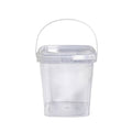 Transparent Plastic Bucket with Lid and Handle, Pack of 20 - Square 1000ml