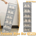 Transparent Plastic Stackable Shoe Box Storage Organiser, Pack of 12