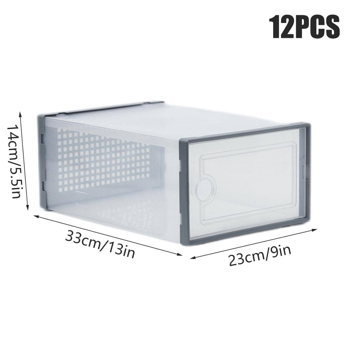 Transparent Plastic Stackable Shoe Box Storage Organiser, Pack of 12 - view 3
