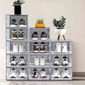 Transparent Plastic Stackable Shoe Box Storage Organiser, Pack of 12 - view 4