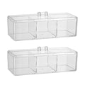 Transparent Plastic Storage Boxes with Lids - Pack of 2 for Desktop and Pantry - view 2