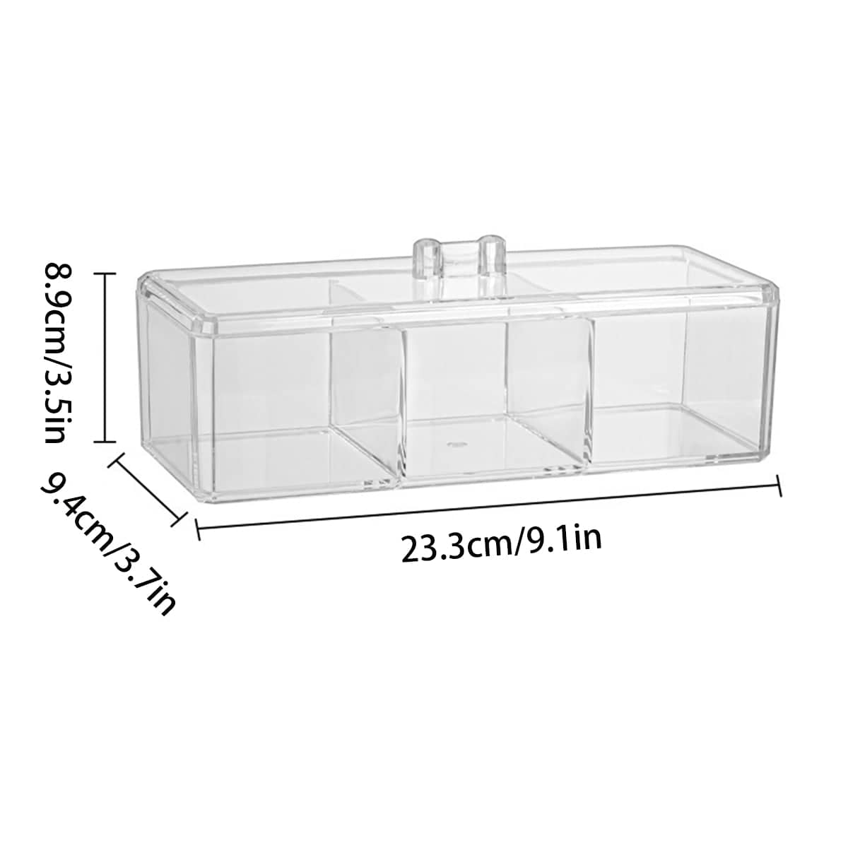 Transparent Plastic Storage Boxes with Lids - Pack of 2 for Desktop and Pantry - view 3
