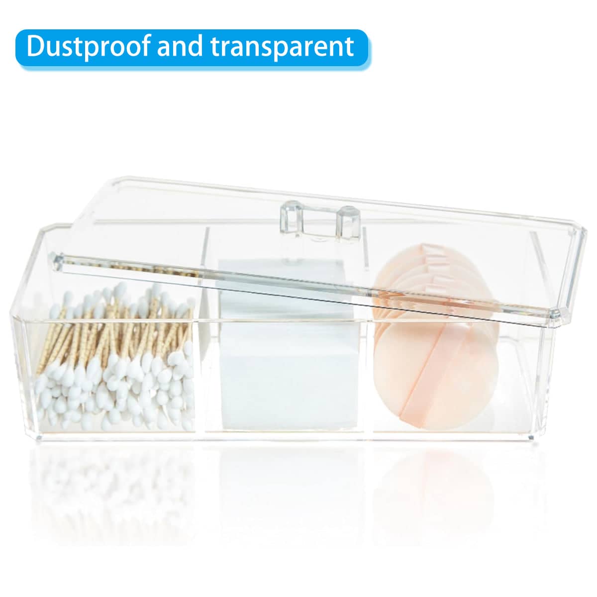 Transparent Plastic Storage Boxes with Lids - Pack of 2 for Desktop and Pantry - view 5