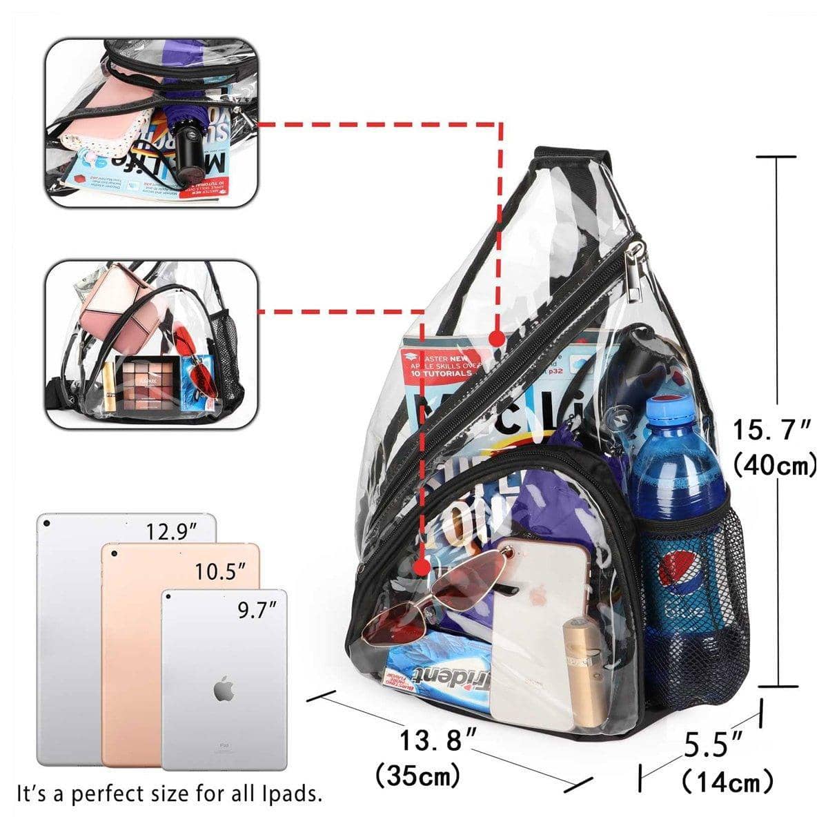 Transparent PVC Waterproof Crossbody Bag, Clear Shoulder Bag for Concerts and Travel - view 3
