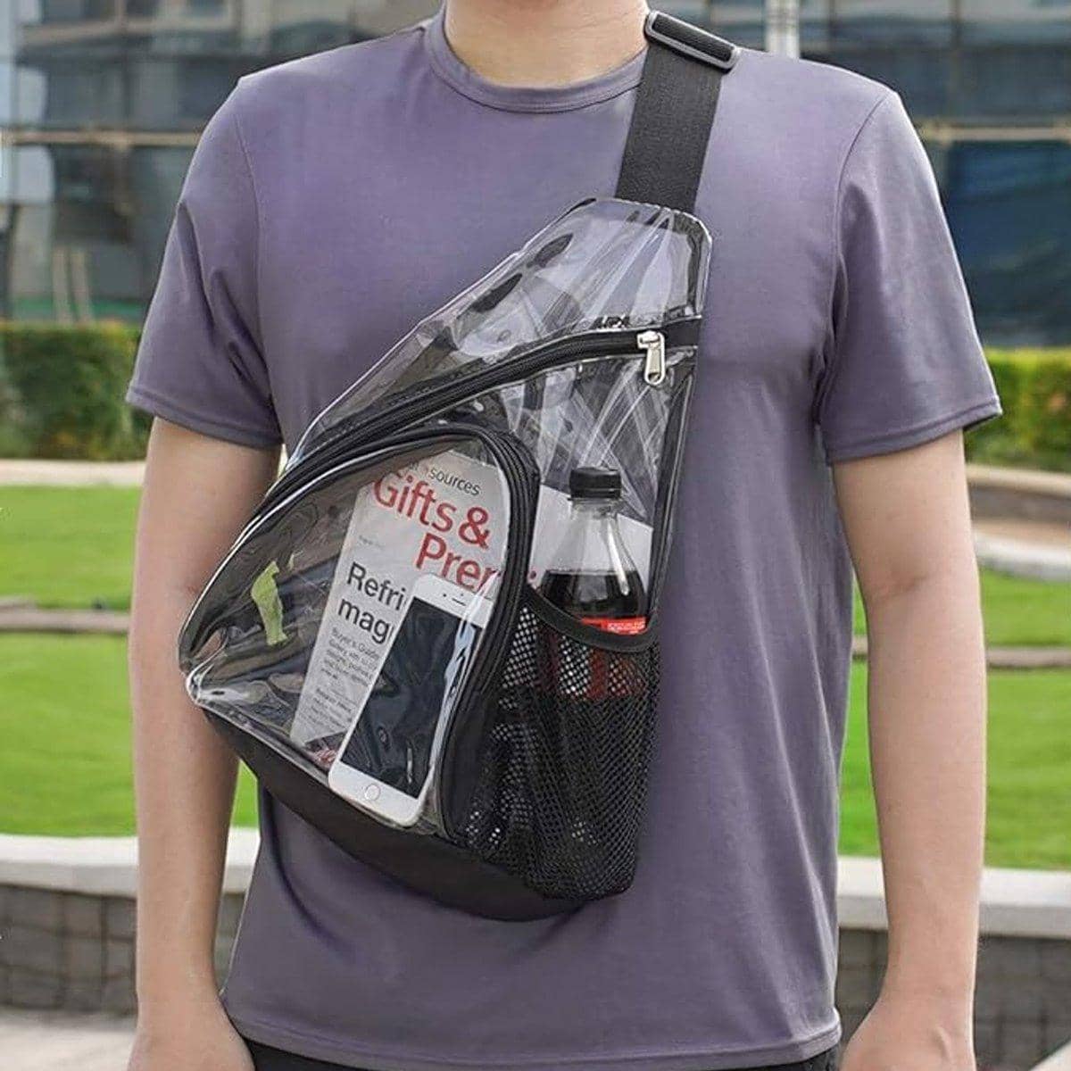 Transparent PVC Waterproof Crossbody Bag, Clear Shoulder Bag for Concerts and Travel - view 4