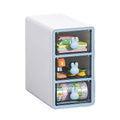 Transparent Rabbit Desktop Storage Organiser, 3 Grid - Blue