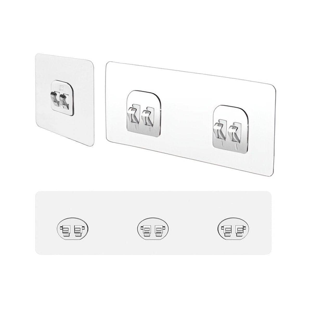 Transparent Seamless No-Drill Bathroom Wall Hooks, Pack of 12 - view 2