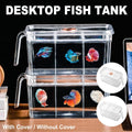 Transparent Small Desktop Fish Tank with Three Divisions - Without Cover - view 2