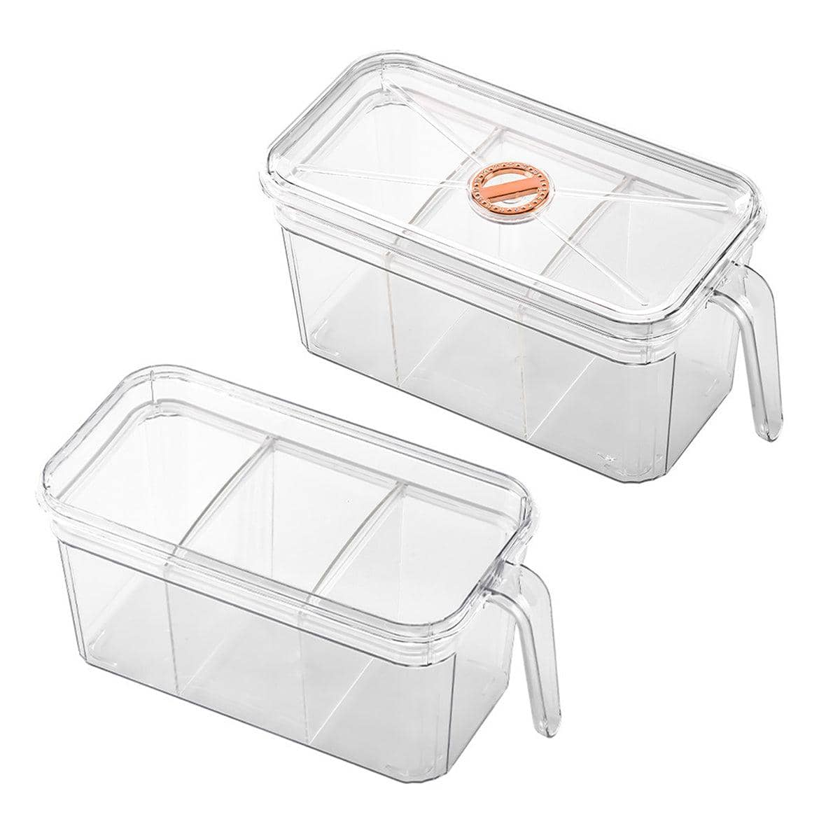 Transparent Small Desktop Fish Tank with Three Divisions - Without Cover - view 3