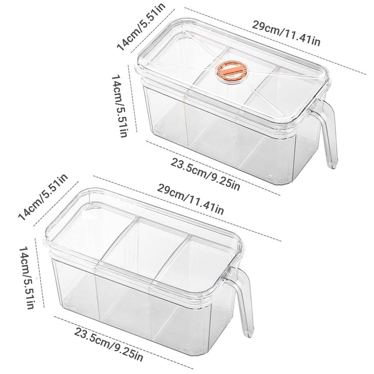 Transparent Small Desktop Fish Tank with Three Divisions - Without Cover - view 4
