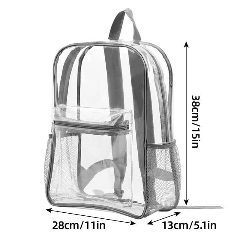 Transparent Waterproof PVC Backpack for School and Travel, Large Capacity - view 3