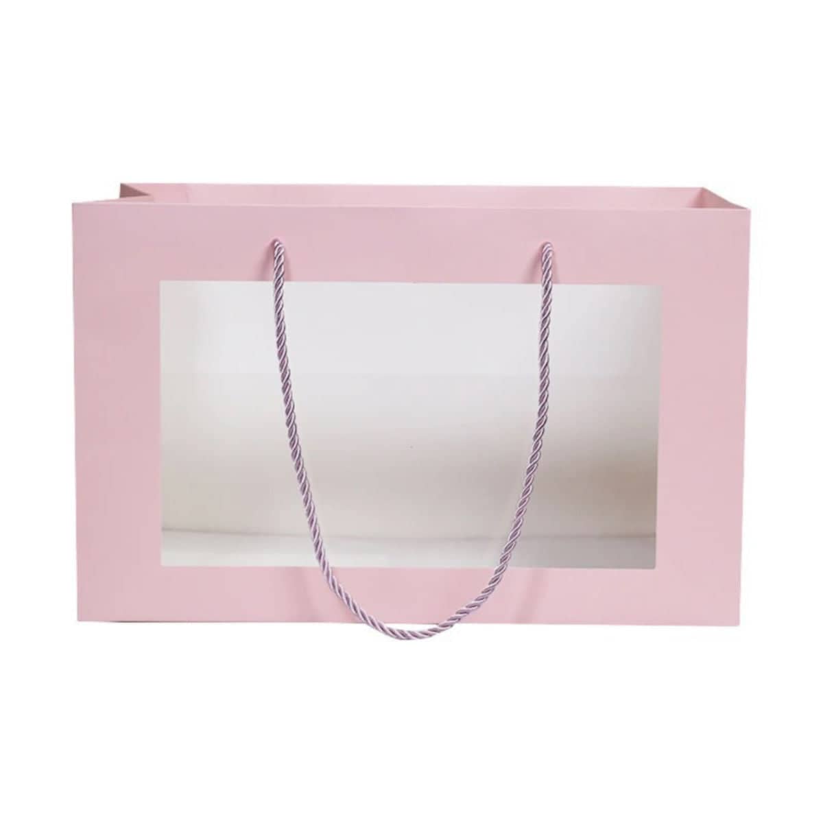 Transparent Window Gift Bags, Pack of 10 - Pink