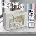 Transparent Window Gift Bags, Pack of 10 - Pink - view 2