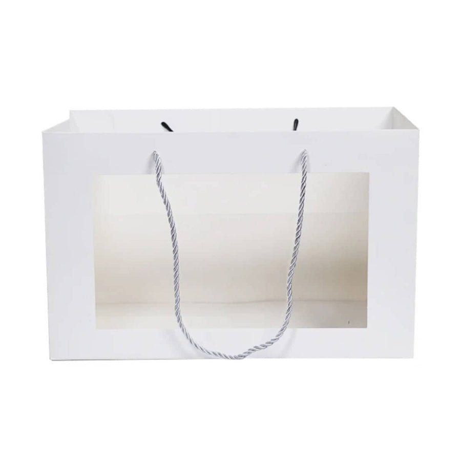 Transparent Window Gift Bags, Pack of 10 - White