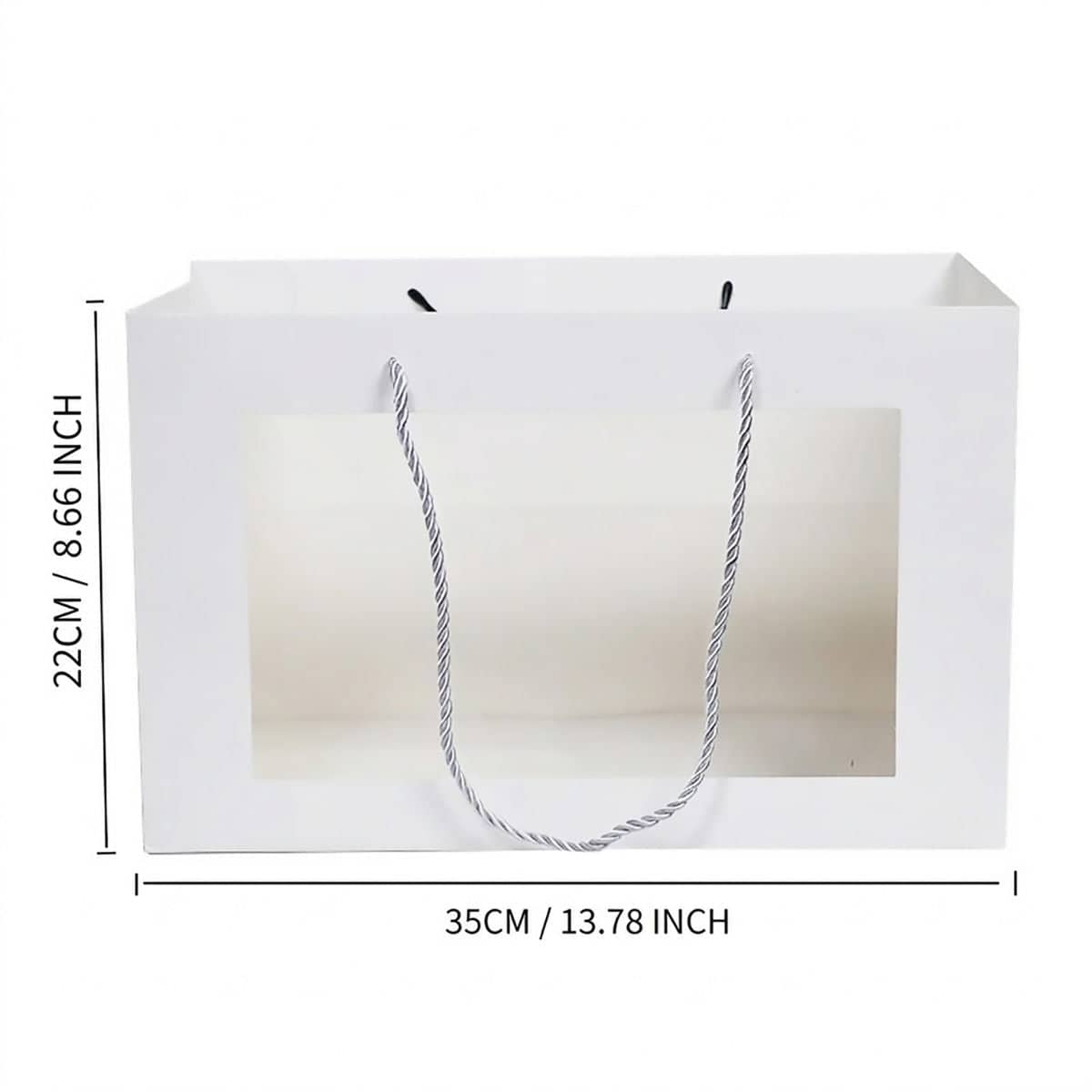 Transparent Window Gift Bags, Pack of 10 - White - view 4