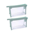 Transparent Zipper Pencil Case Pouches, Pack of 2 - Mint Green