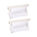 Transparent Zipper Pencil Case Pouches, Pack of 2 - White