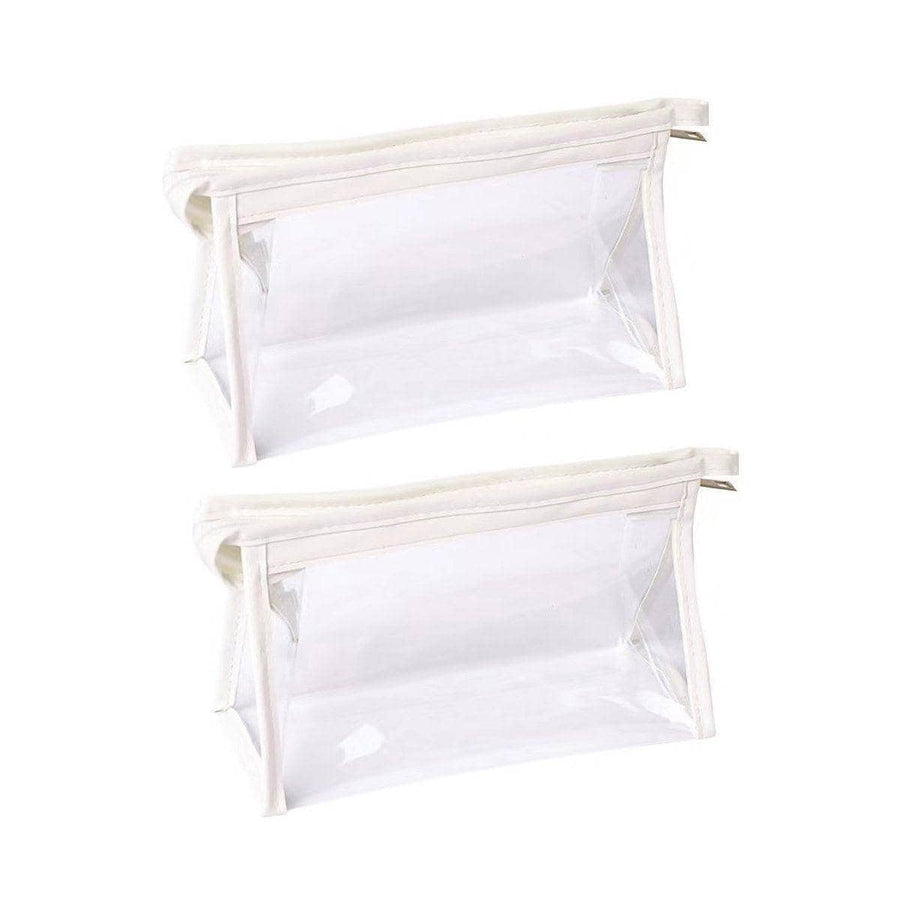 Transparent Zipper Pencil Case Pouches, Pack of 2 - White