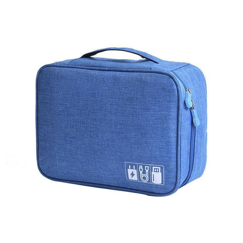 Travel Cable Organiser Bag for Chargers and Electronic Accessories - Blue
