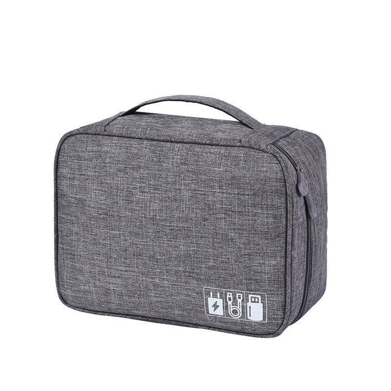 Travel Cable Organiser Bag for Chargers and Electronic Accessories - Grey