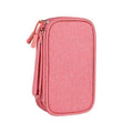 Travel Cable Organiser Pouch for Chargers and Electronics - Coral Pink