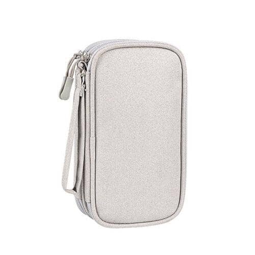 Travel Cable Organiser Pouch for Chargers and Electronics - Light Grey