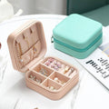 Travel Jewellery Organiser Box, PU Leather - Mint Green, 10 x 10 x 5cm - view 5
