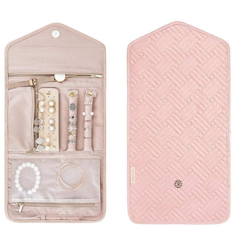 Travel Jewellery Roll Organiser Pouch - Pink - view 3