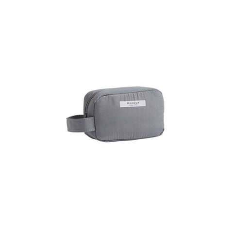 Travel Makeup Bag Toiletry Organiser - Grey, Small (16.7 x 7 x 11 cm)
