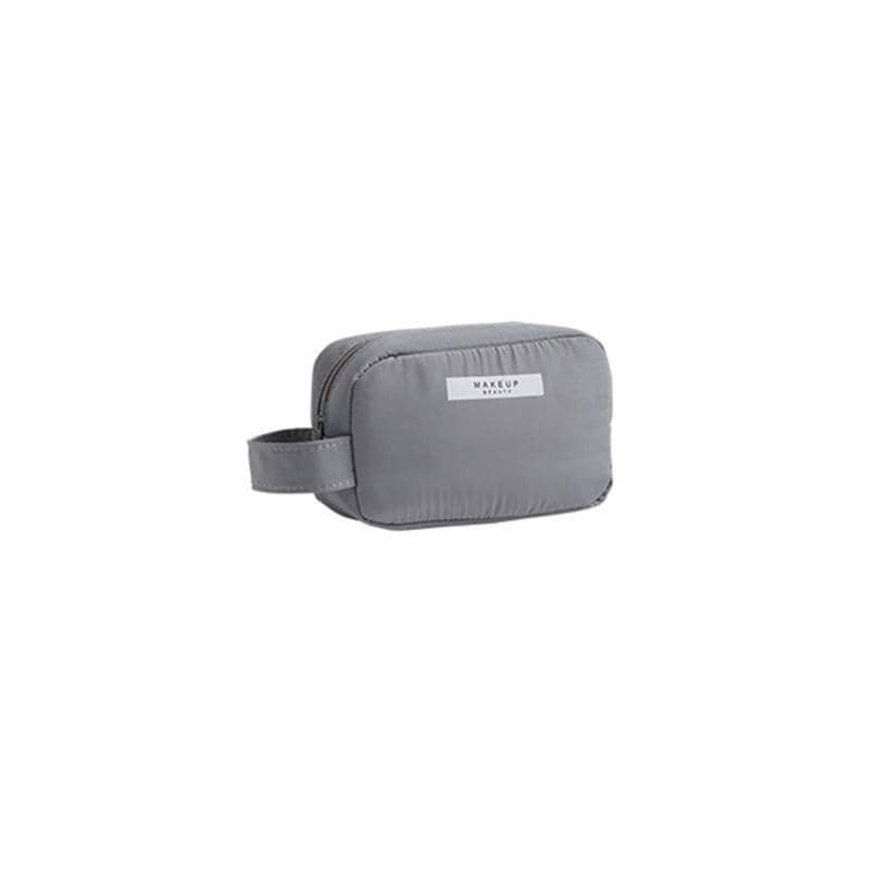 Travel Makeup Bag Toiletry Organiser - Grey, Small (16.7 x 7 x 11 cm)