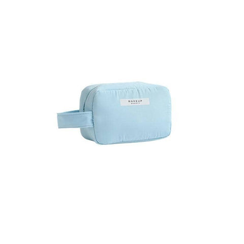 Travel Makeup Bag Toiletry Organiser - Light Blue, Small (16.7 x 7 x 11 cm)