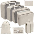 Travel Packing Cubes, Set of 8 - Beige
