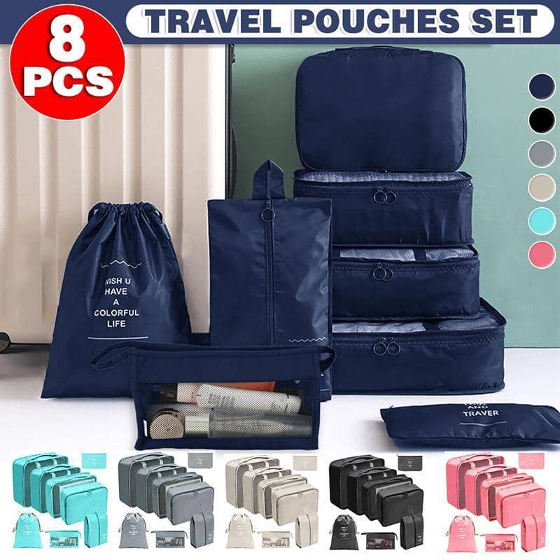 Travel Packing Cubes, Set of 8 - Grey - view 2
