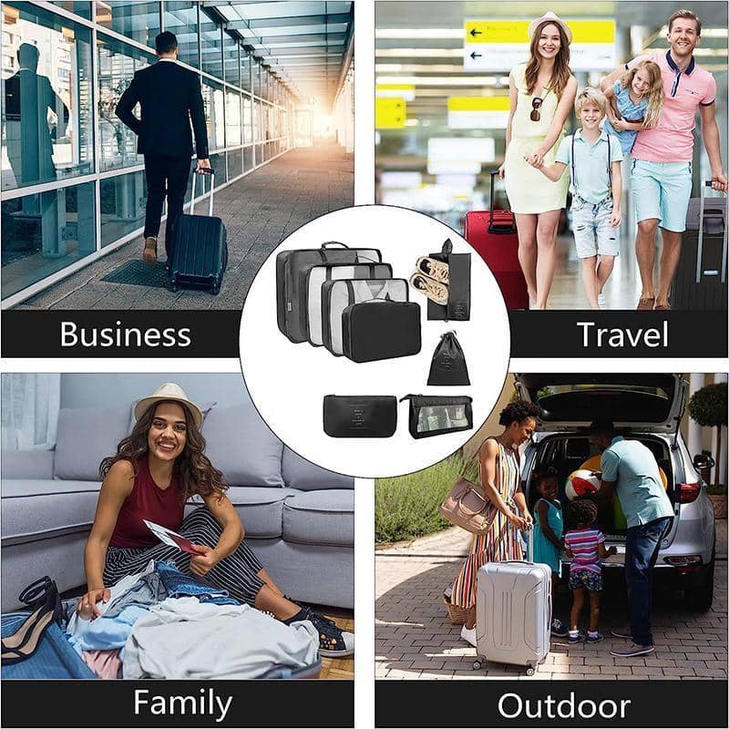 Travel Packing Cubes, Set of 8 - Grey - view 5