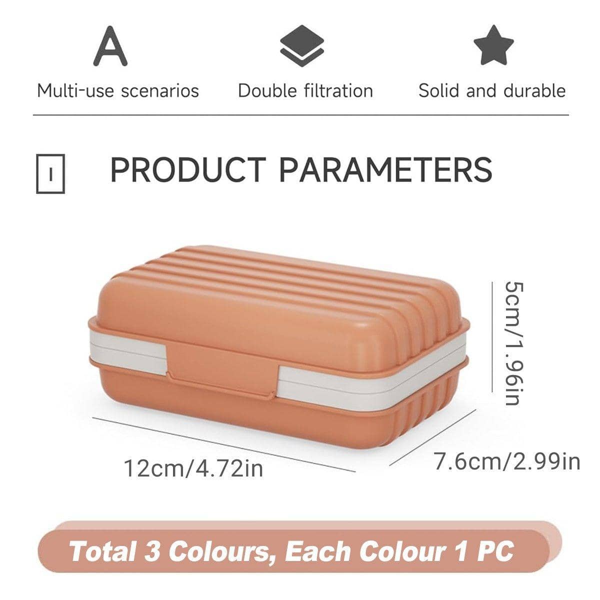 Travel Soap Holder Case with Lid, Leakproof Soap Box - Pack of 3 - view 3
