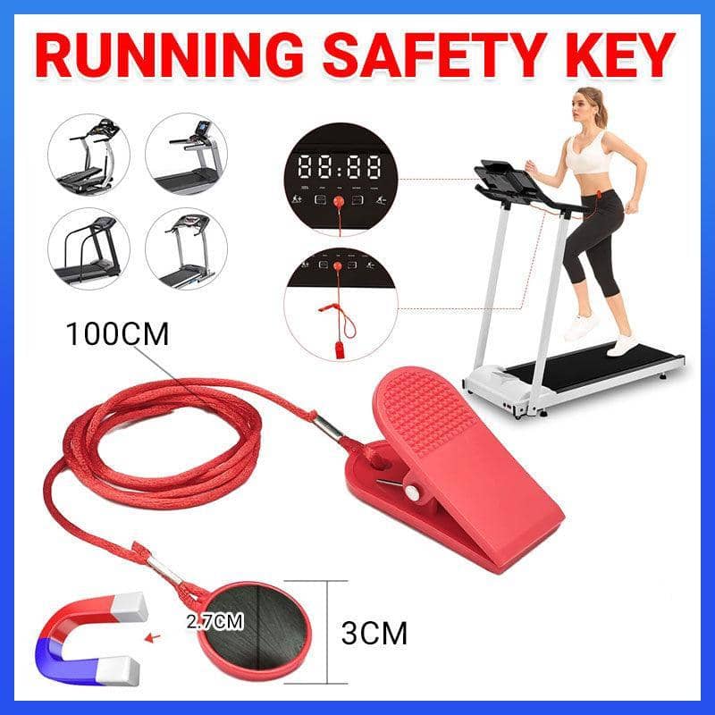Treadmill Stop Key with 100 cm Lanyard - Running Machine Safety Switch
