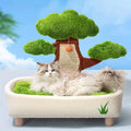 Tree Shape Cat Scratching Board Bed with Velvet Nest - view 4