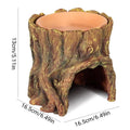 Tree Stump Reptile Cave Lizard Hide with Moisture Basin for Terrarium - view 3