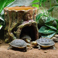 Tree Stump Reptile Cave Lizard Hide with Moisture Basin for Terrarium - view 5
