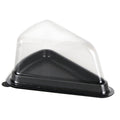Triangle Cake Slice Boxes with Clear Lid, Pack of 100 - Black, 8 x 15 x 7 cm