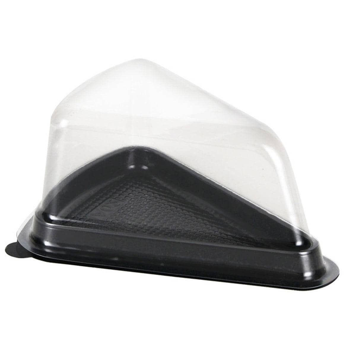 Triangle Cake Slice Boxes with Clear Lid, Pack of 100 - Black, 8 x 15 x 7 cm