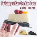 Triangle Cake Slice Boxes with Clear Lid, Pack of 100 - Gold, 7 x 14 x 6 cm - view 2