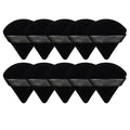 Triangle Cosmetic Powder Puffs, Pack of 10 - Black