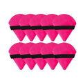 Triangle Cosmetic Powder Puffs, Pack of 10 - Magenta