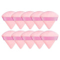 Triangle Cosmetic Powder Puffs, Pack of 10 - Pink