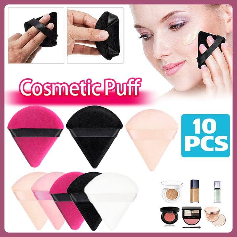 Triangle Cosmetic Powder Puffs, Pack of 10 - White - view 2