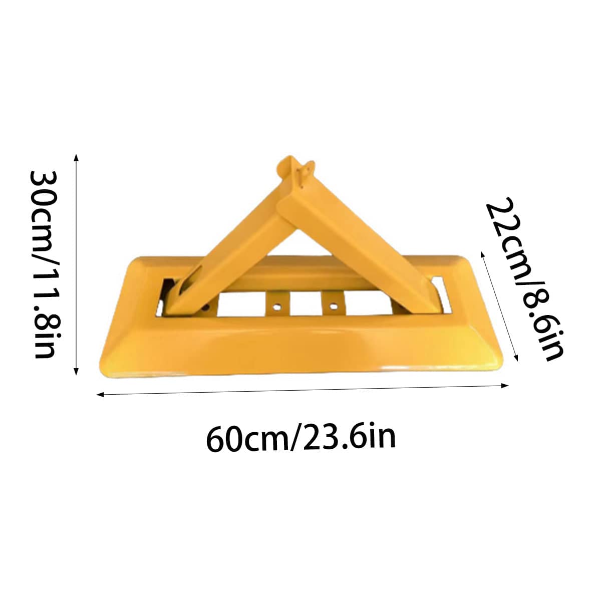 Triangle Foldable Residential Parking Space Lock in Steel, Yellow - view 3