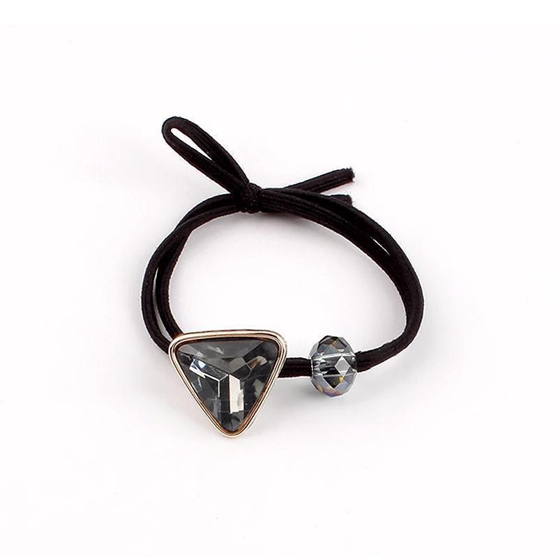 Triangle Gem Elastic Hair Tie for Women - Black