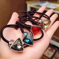 Triangle Gem Elastic Hair Tie for Women - Black - view 5